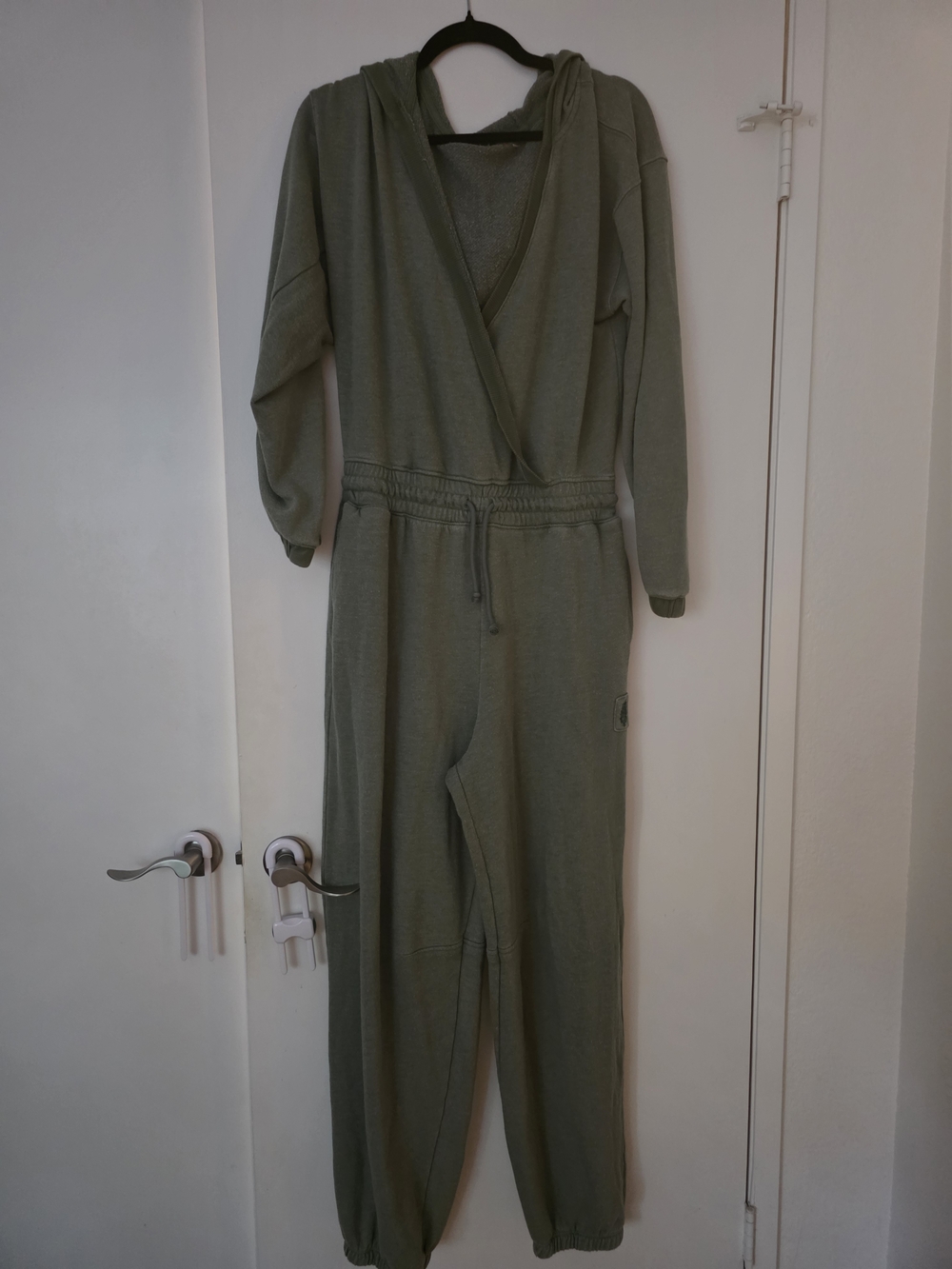 Free People Lennox Jumpsuit Olive Green Hooded Drawstring Jumpsuit